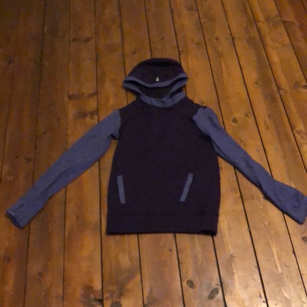 purple ivivva hoodie with textured sleeves